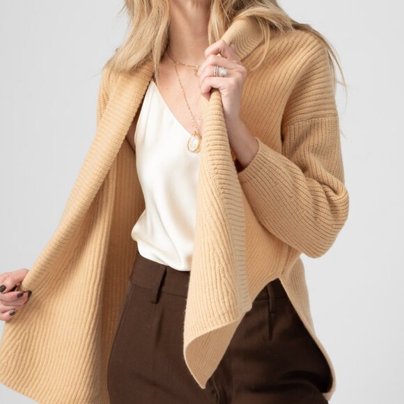 FORTE FORTE Wool Cashmere Cardigan in Vanilla - Picture 4 of 4
